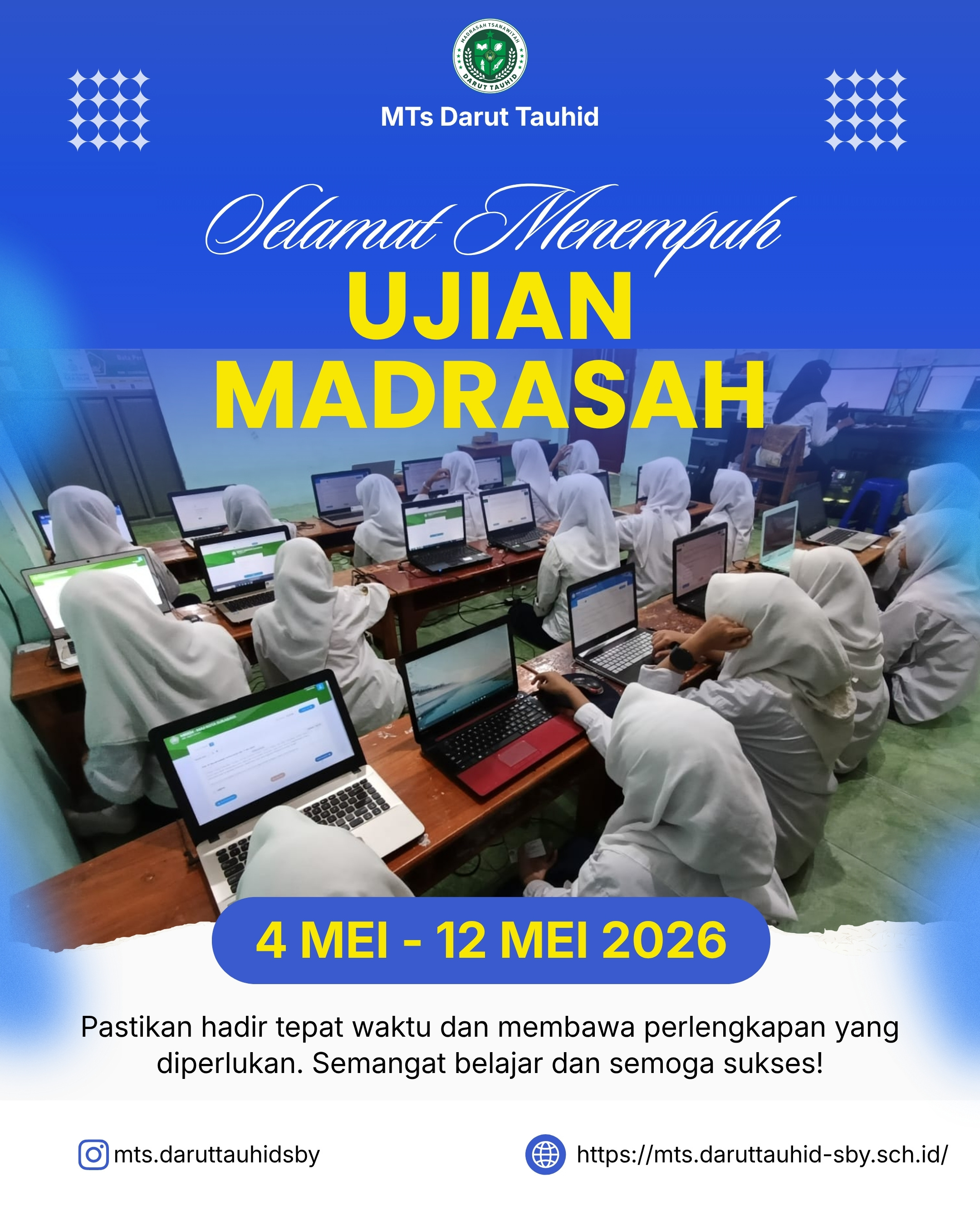 Pelaksanaan UM MTs Darut Tauhid Surabaya