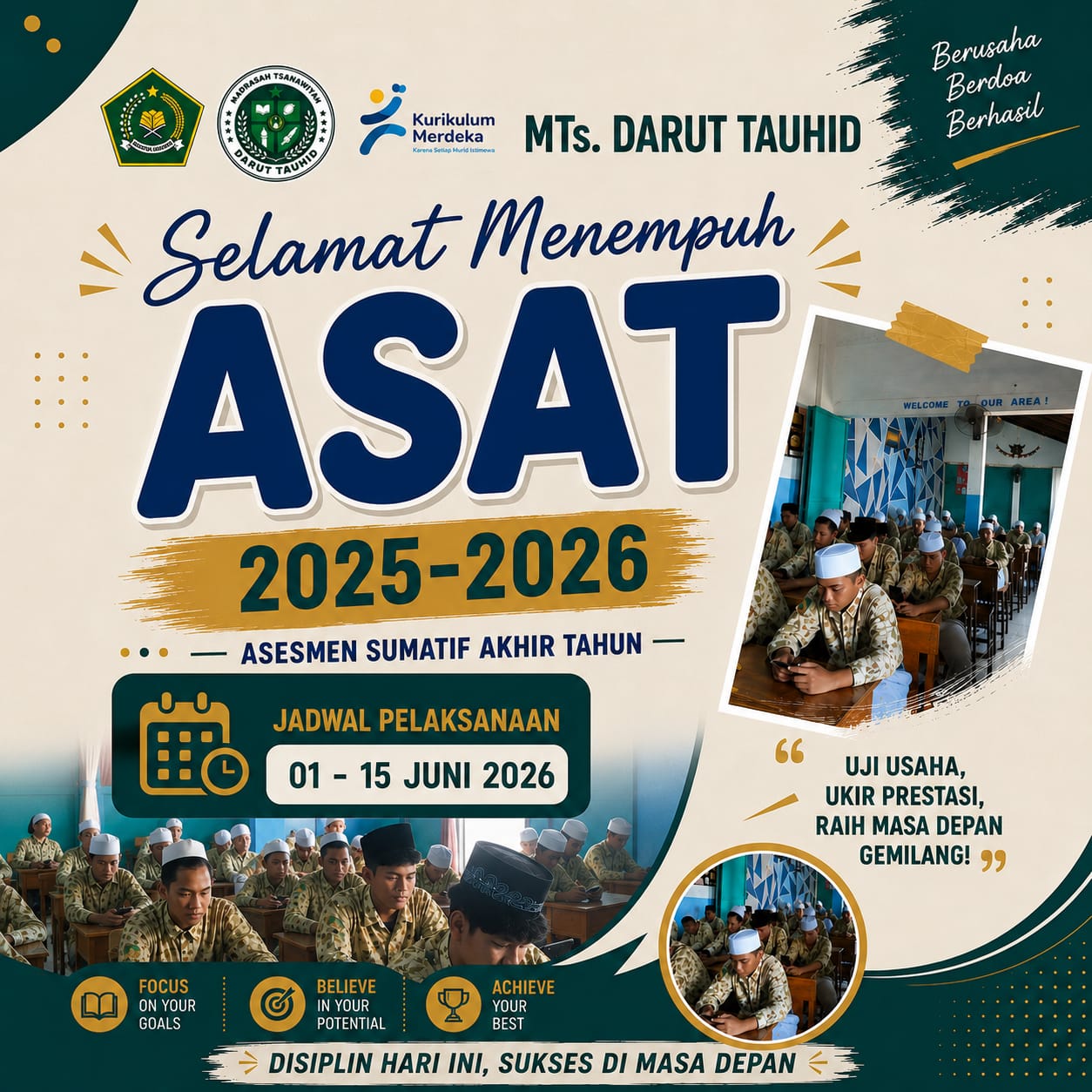 Menuju Akhir Tahun Ajaran, MTs Darut Tauhid Gelar ASAT 2025-2026 dengan Semangat Integritas