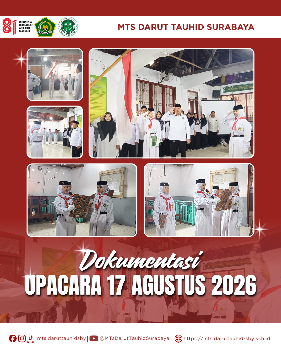 Dokumentasi Upacara Kemerdekaan RI ke-81 di MTs Darut Tauhid